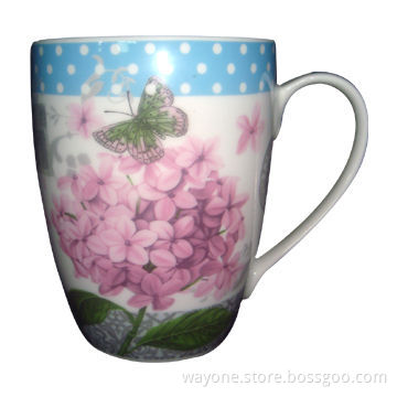 Ceramic Mug with Postmark Pattern, Available in 4 Colors